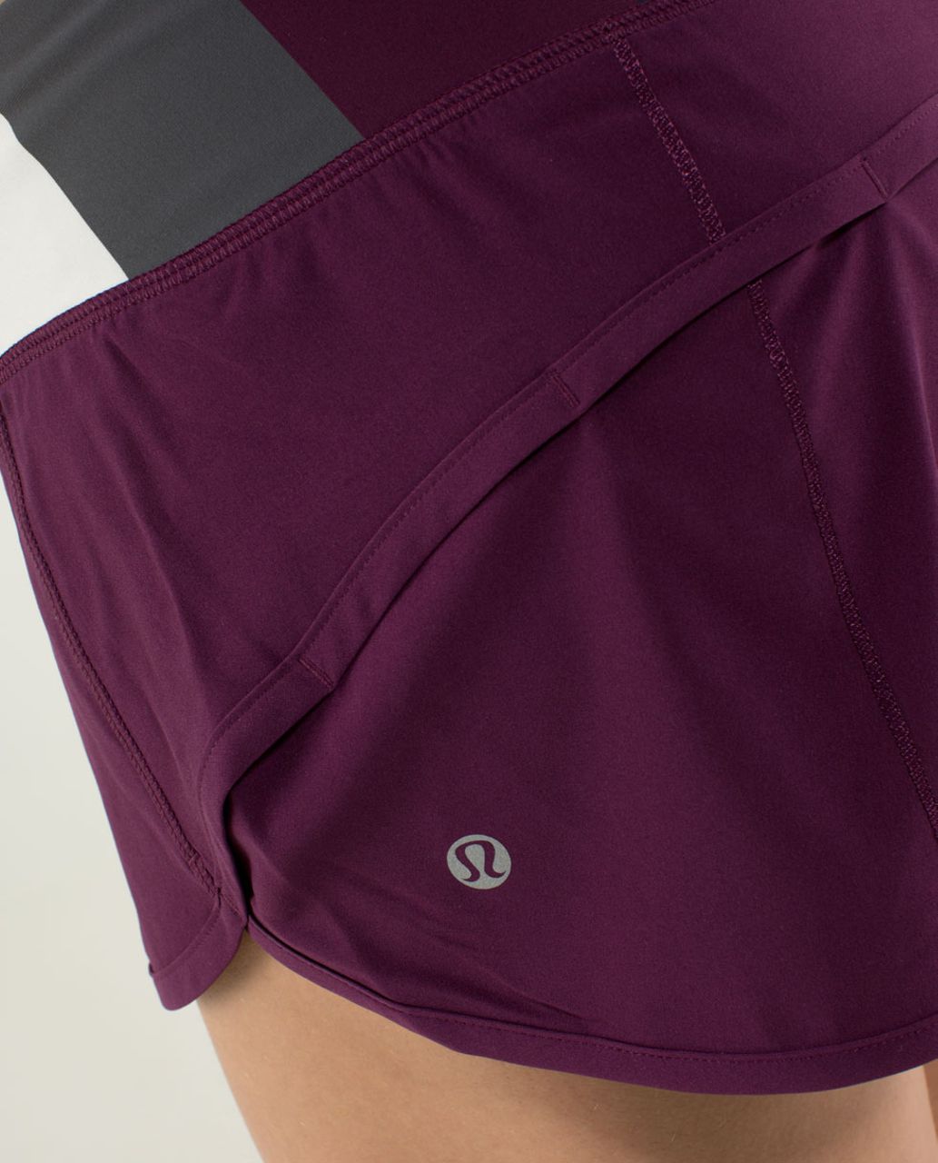 Lululemon Run:  Speed Short - Plum / Pow Stripe Angel Wing