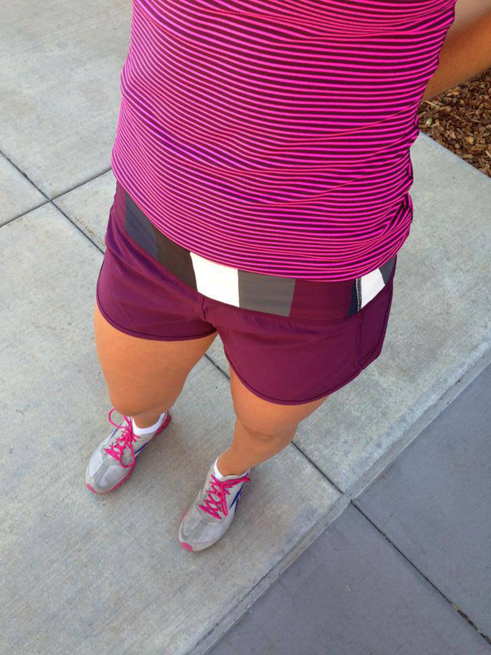 Lululemon Run:  Speed Short - Plum / Pow Stripe Angel Wing