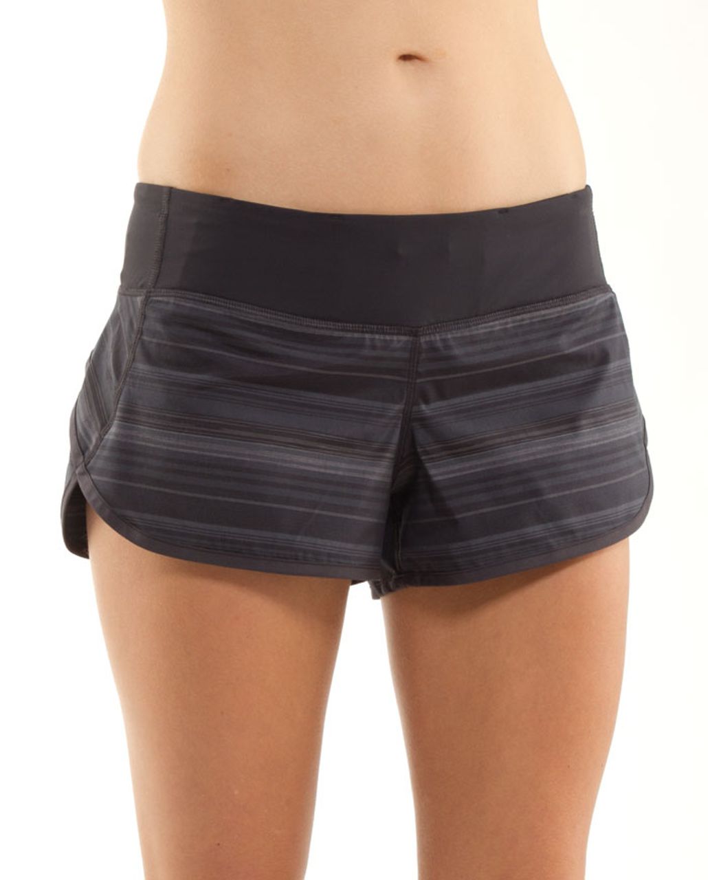 Lululemon Run:  Speed Short - Coal Elevation Stripe / Deep Coal