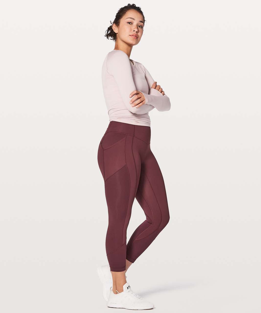 lululemon all the right places crop 23” red merlot, Women's
