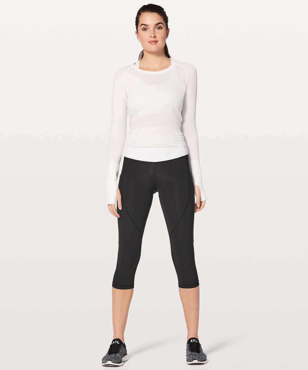 Lululemon Quick Feet Crop 19" - Black / White