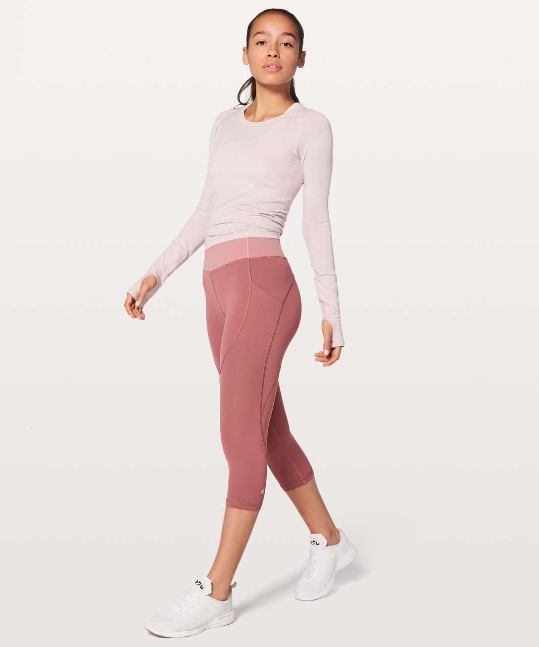 Lululemon Quick Feet Crop 19 - Auburn / Quicksand - lulu fanatics