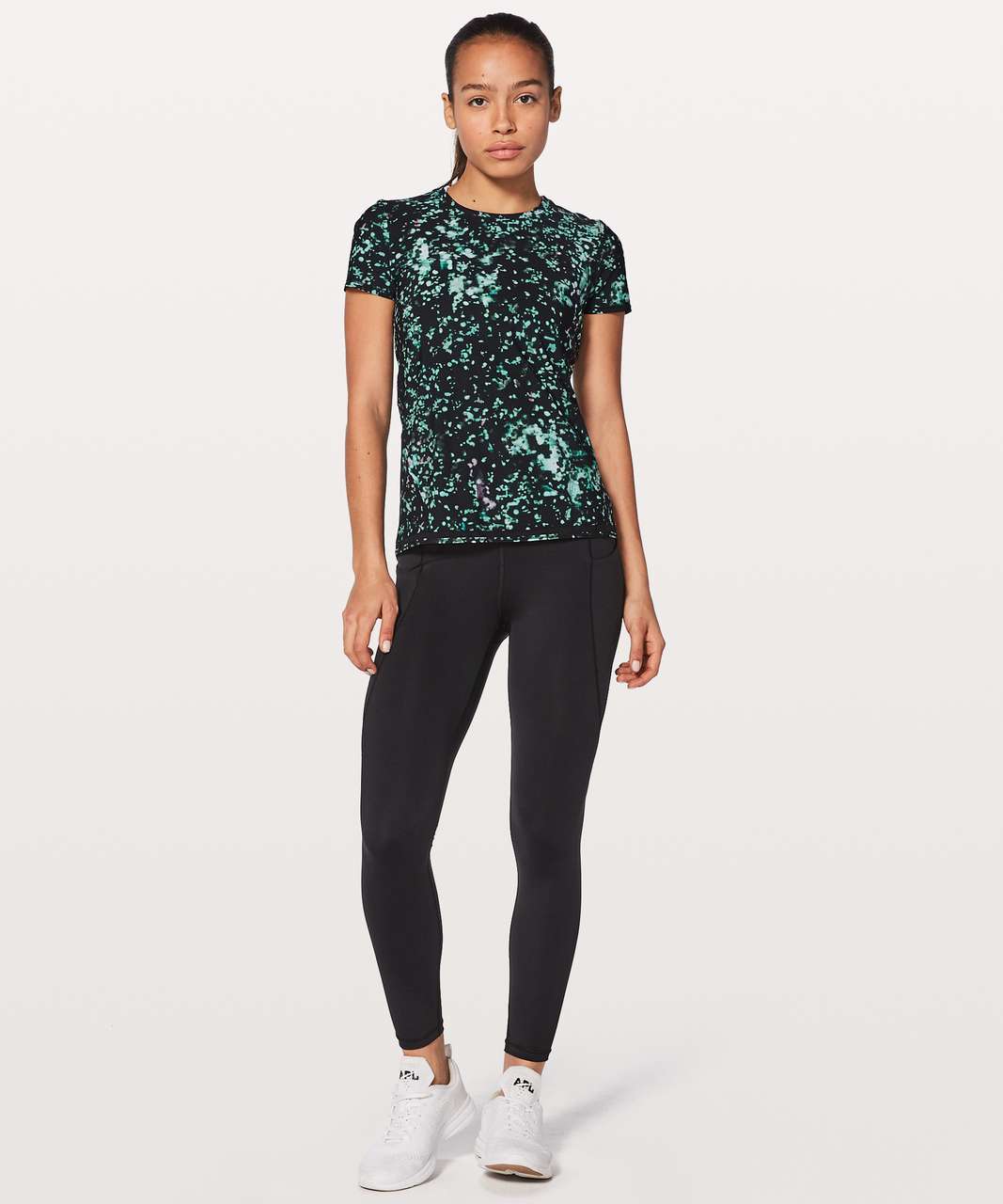 Lululemon Into the Sun Tee - Pixel Haze Multi Black / Black