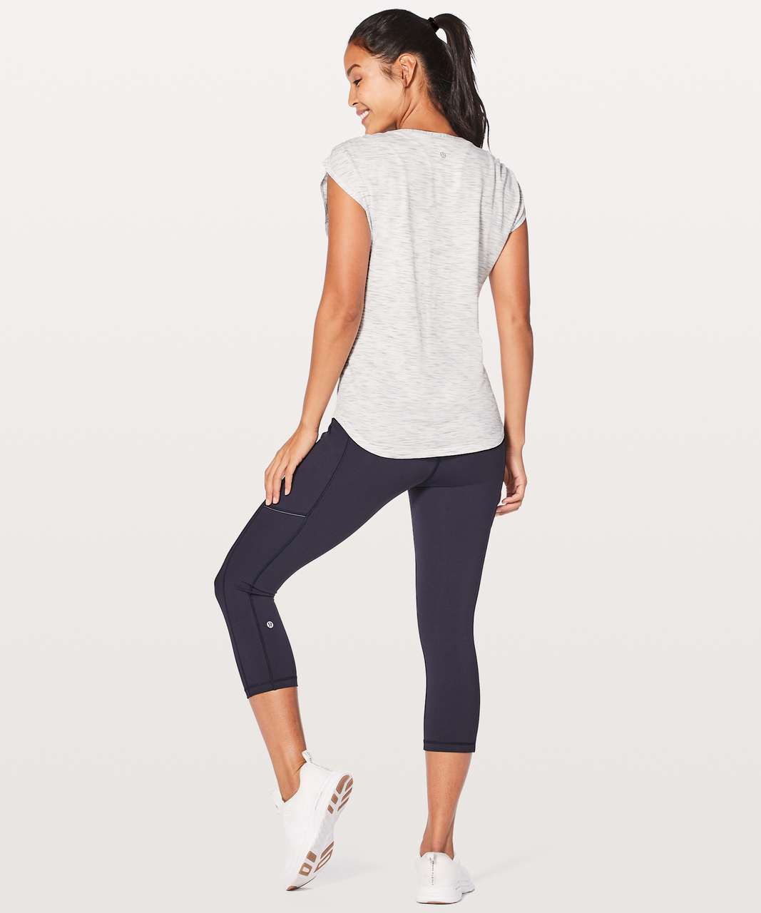 Lululemon Sweat Times Short Sleeve - Tiger Space Dye Hail White