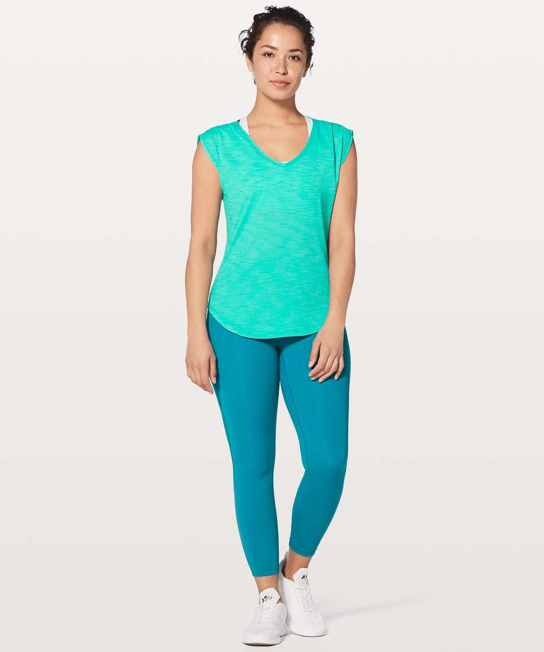 Lululemon Sweat Times Short Sleeve - Heathered Eucalyptus - lulu fanatics