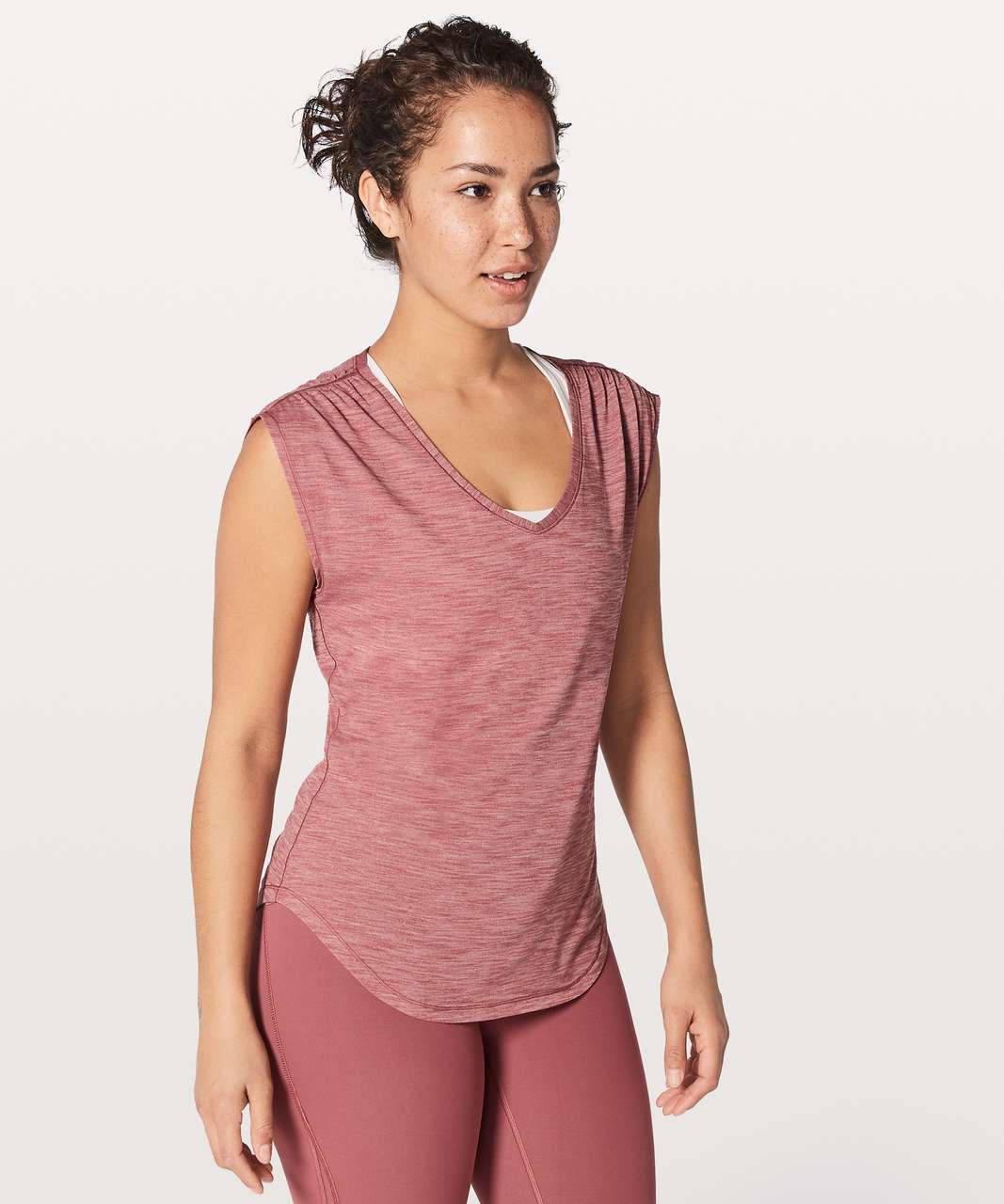 Lululemon Sweat Times Short Sleeve - Heathered Auburn