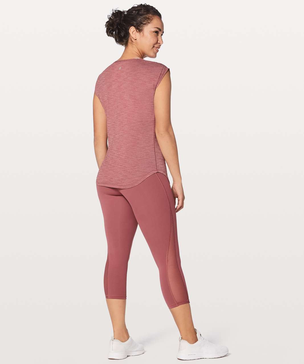 Lululemon Sweat Times Short Sleeve - Heathered Auburn