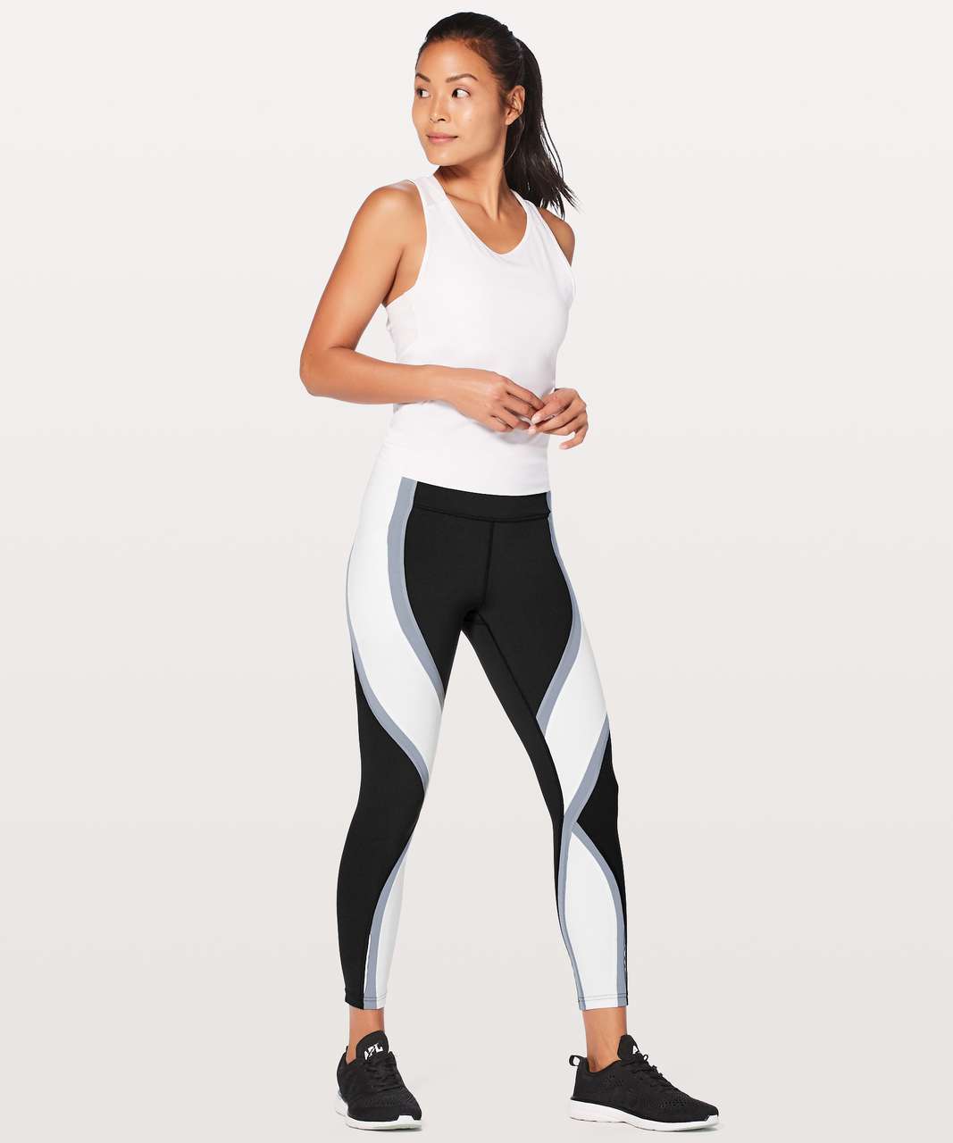 Lululemon Wild Twist 7/8 Tight *25 - Black / White / Magnet Grey - lulu  fanatics