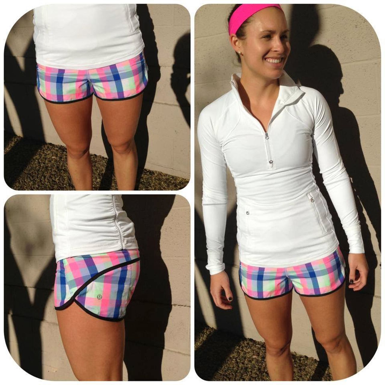 Lululemon Run:  Speed Short *2-way Stretch - Pop Plaid Reflective Multi / Black