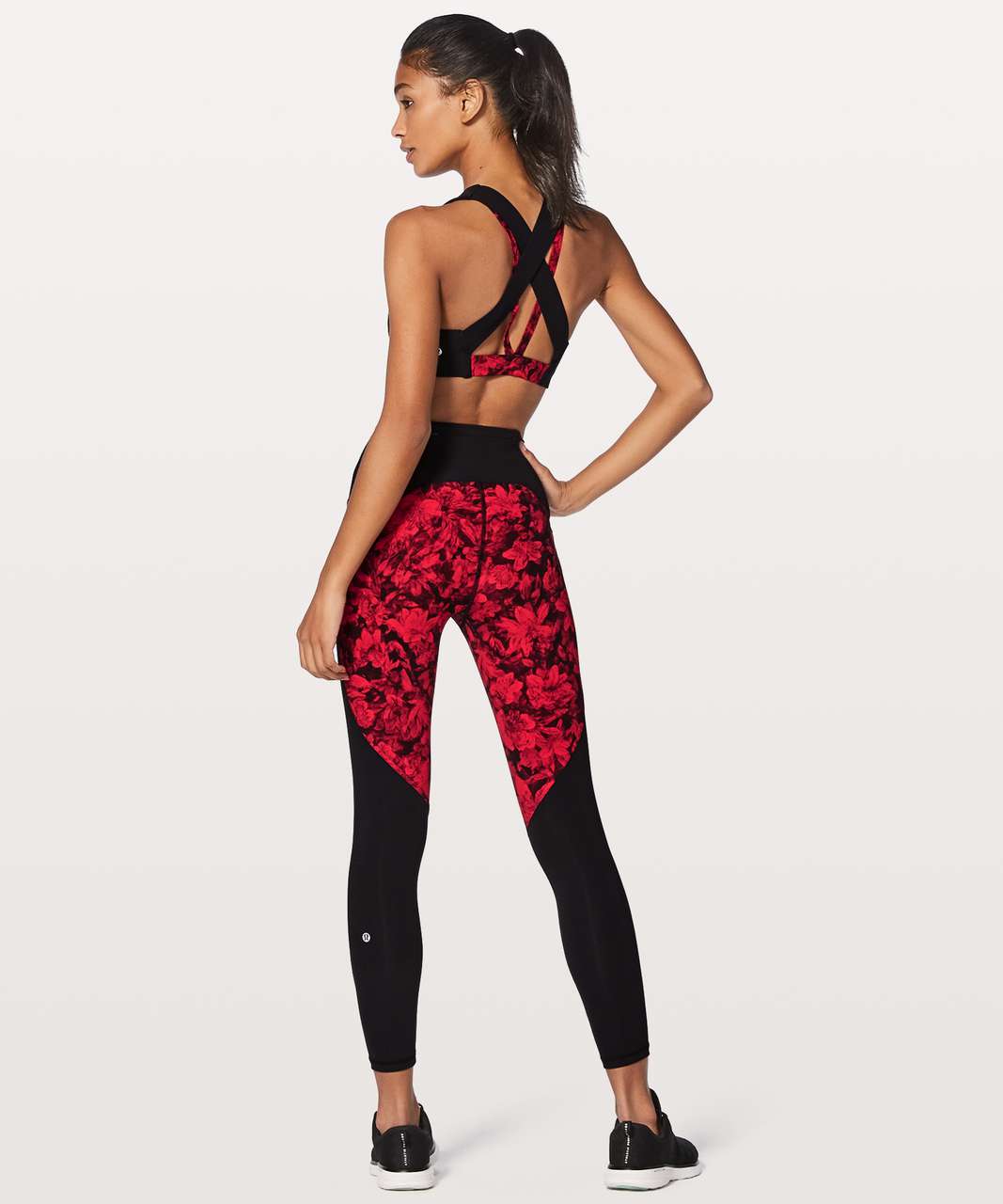 Lululemon Sweat Times Bra - CarmineTrue Red Black / Black - lulu