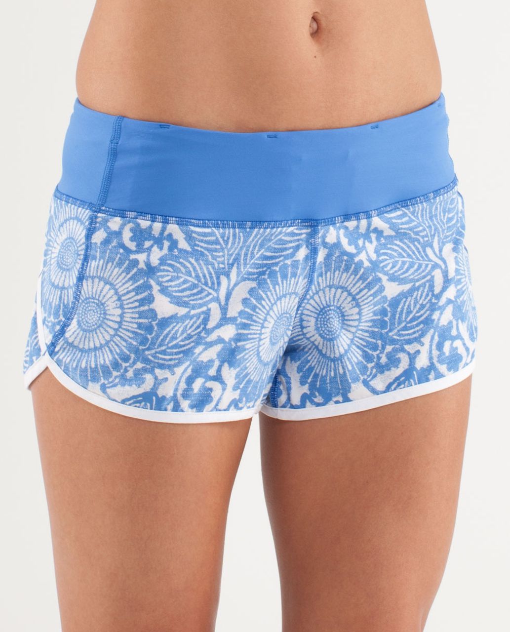 Lululemon Run:  Speed Short - Beachy Floral White Porcelaine / Wee Stripe White Porcelaine