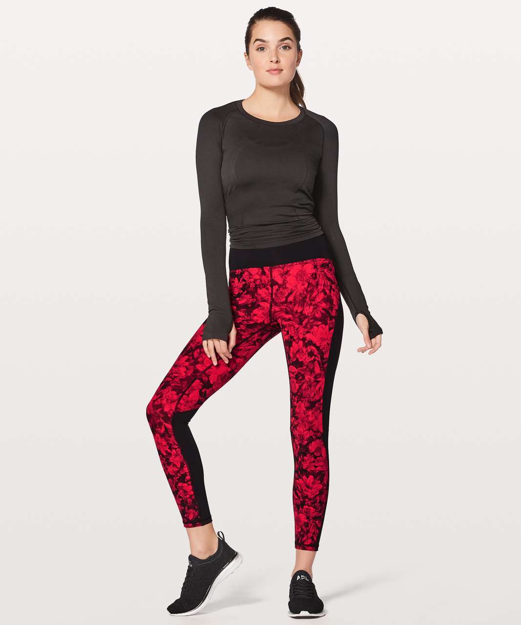 Lululemon Train Times Fast Pace Pant Special Edition 25 - Carminetrue Red  Black / Black - lulu fanatics