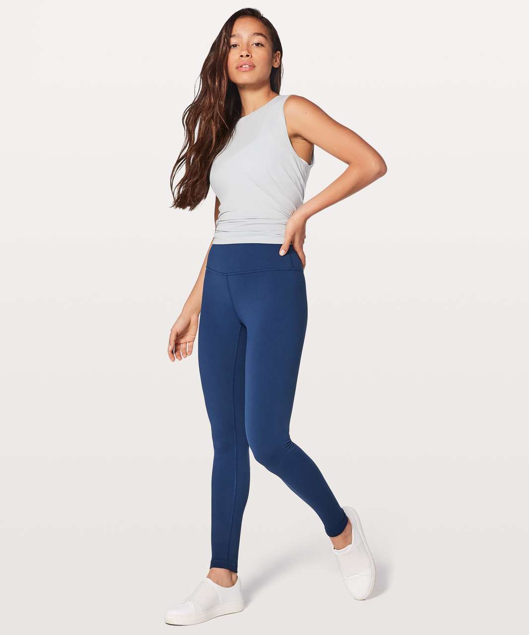 Lululemon Wunder Under Pant (Hi-Rise) *Cotton - Heathered Naval Blue - lulu  fanatics