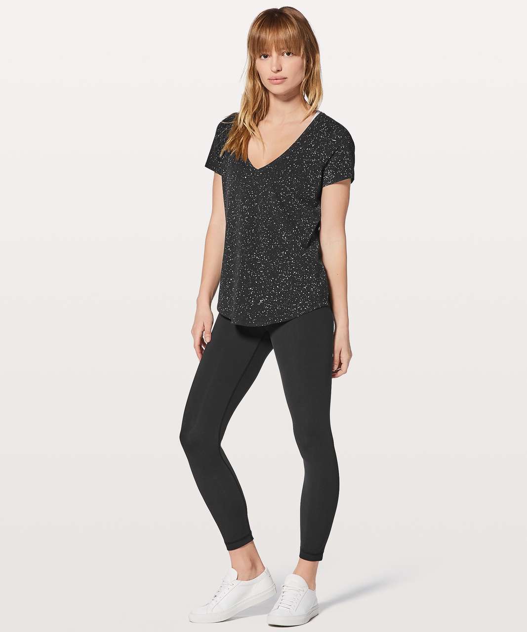 Lululemon Love Tee V - Splatter Dye Black