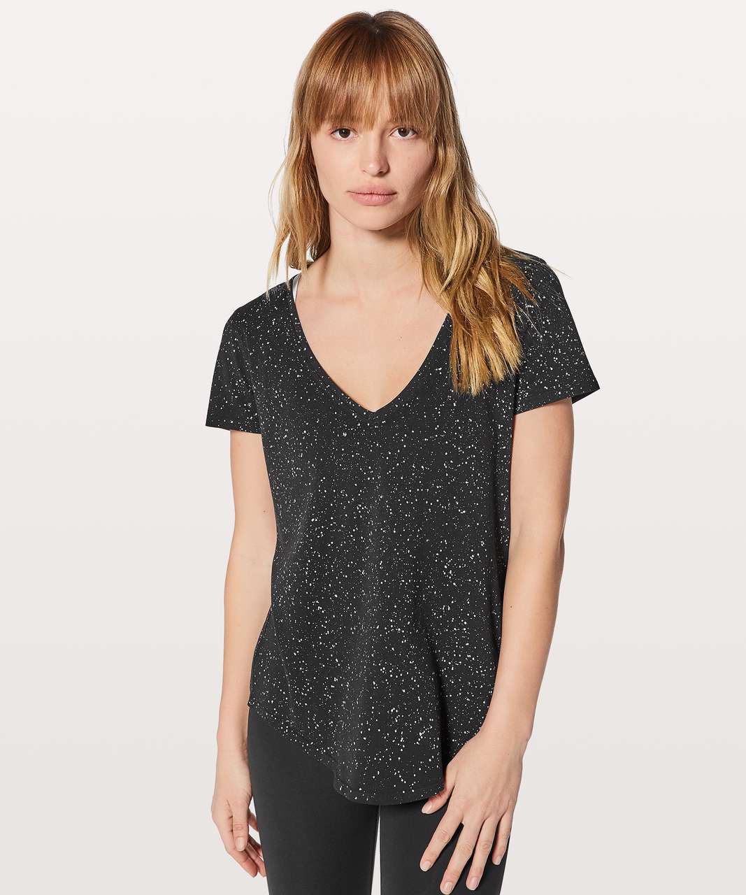 Lululemon Love Tee V - Splatter Dye Black