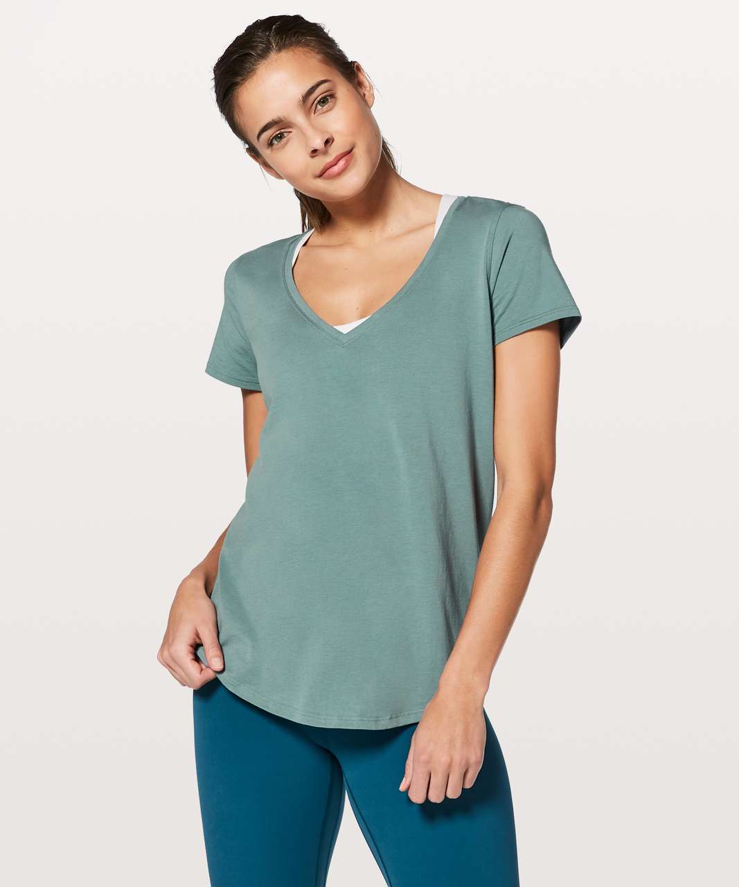 Lululemon Love Tee V - Mystic Green - lulu fanatics