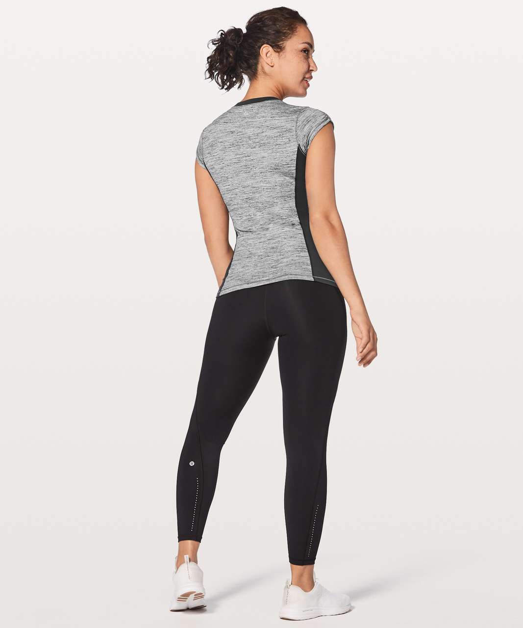 Lululemon Time To Sweat Short Sleeve - Space Dye Camo Seal Grey Deep Coal