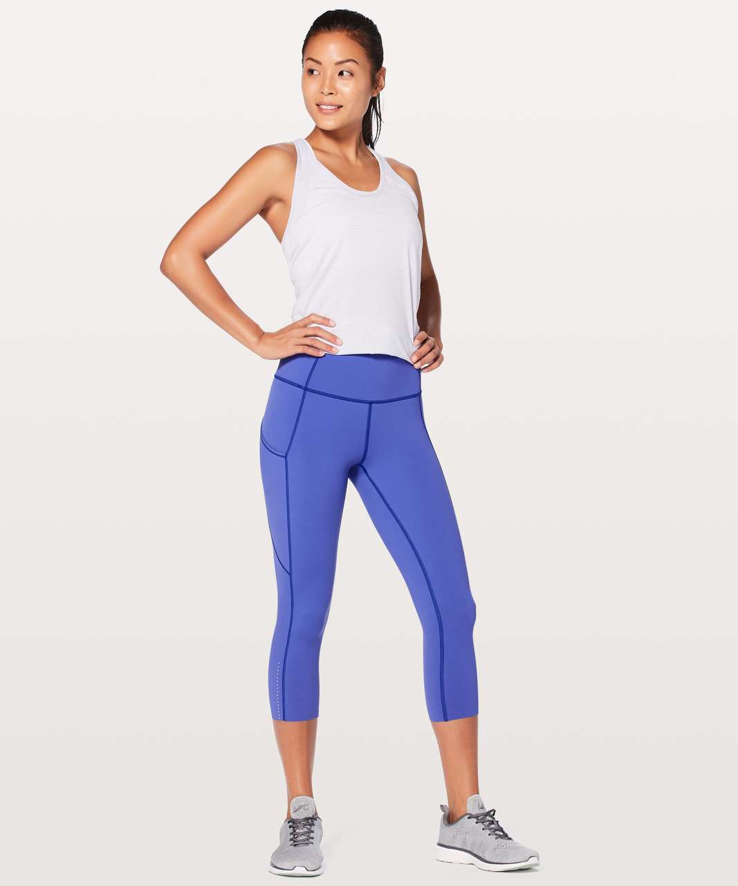 Brand New Lululemon Fast Free HR Crop 23” Nulux Size 12 Symphony Blue.