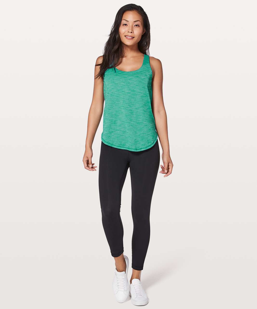 Lululemon Free To Be Serene Tank (2 In 1) *Medium Support For C/D Cup - Heathered Spirit Green / Kitakami Viridian Green Black