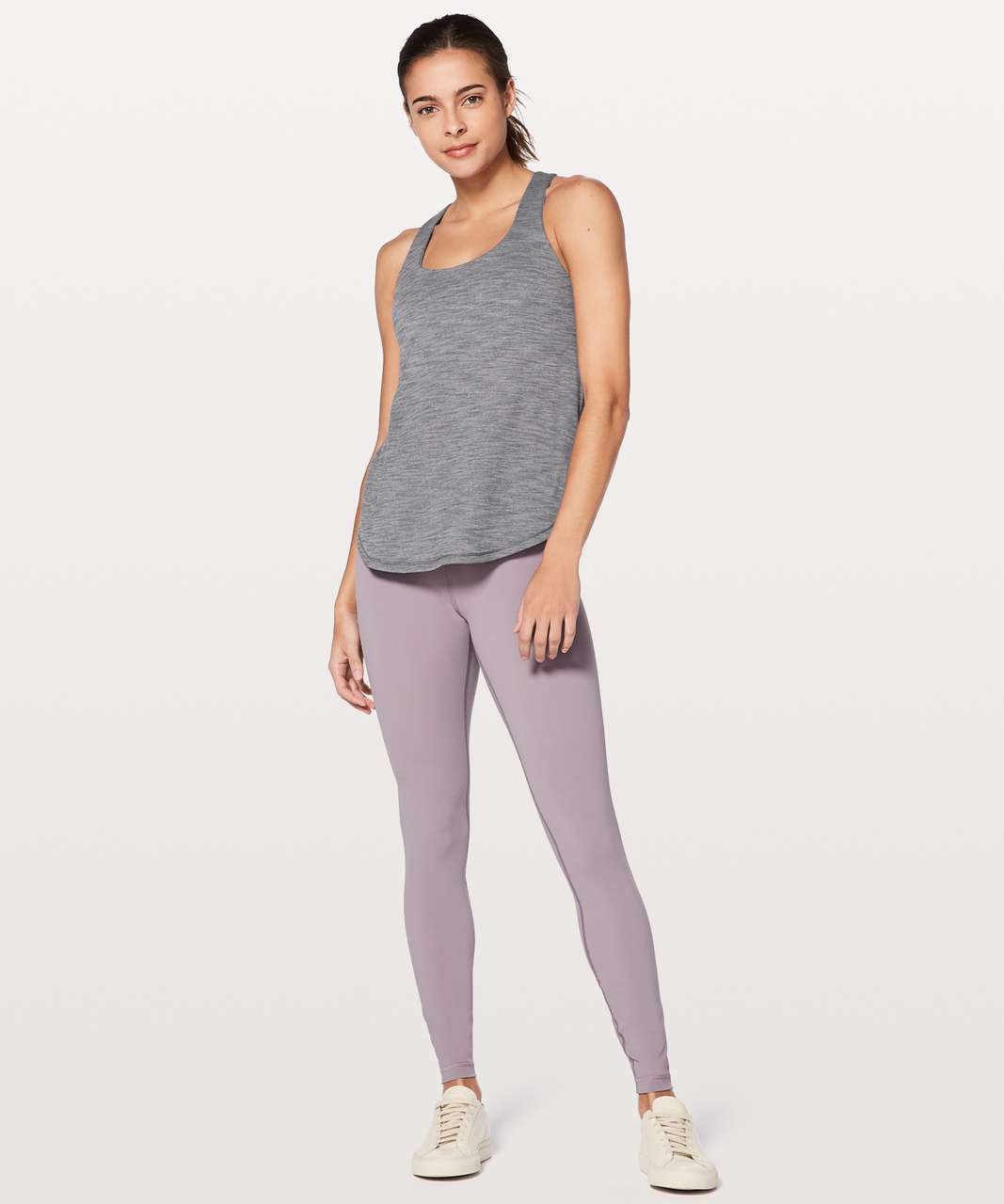 Lululemon Free To Be Serene Tank (2 In 1) Medium Support For C/D Cup -  Heathered Cool Breeze / Cool Breeze - lulu fanatics