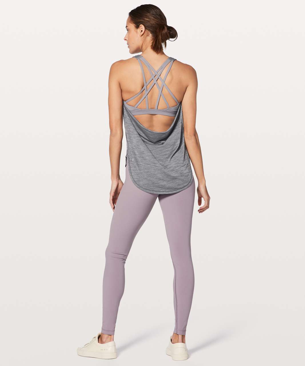 Lululemon Free To Be Serene Tank (2 In 1) Medium Support For C/D Cup -  Heathered Cool Breeze / Cool Breeze - lulu fanatics