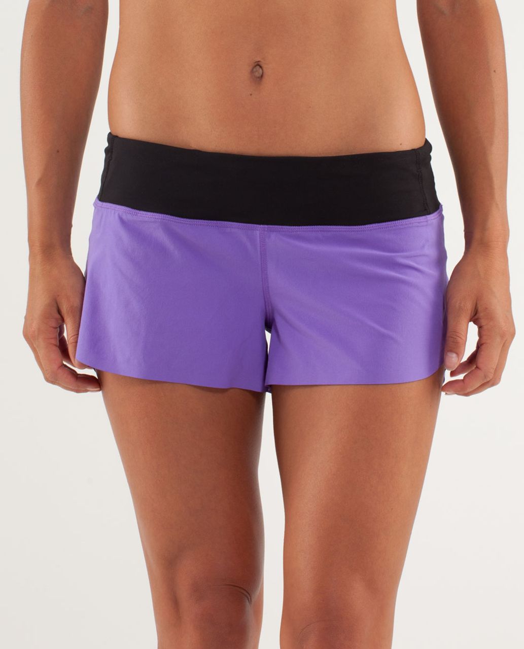 Lululemon Run:  Speed Short *Naked Seam - Power Purple /  Black