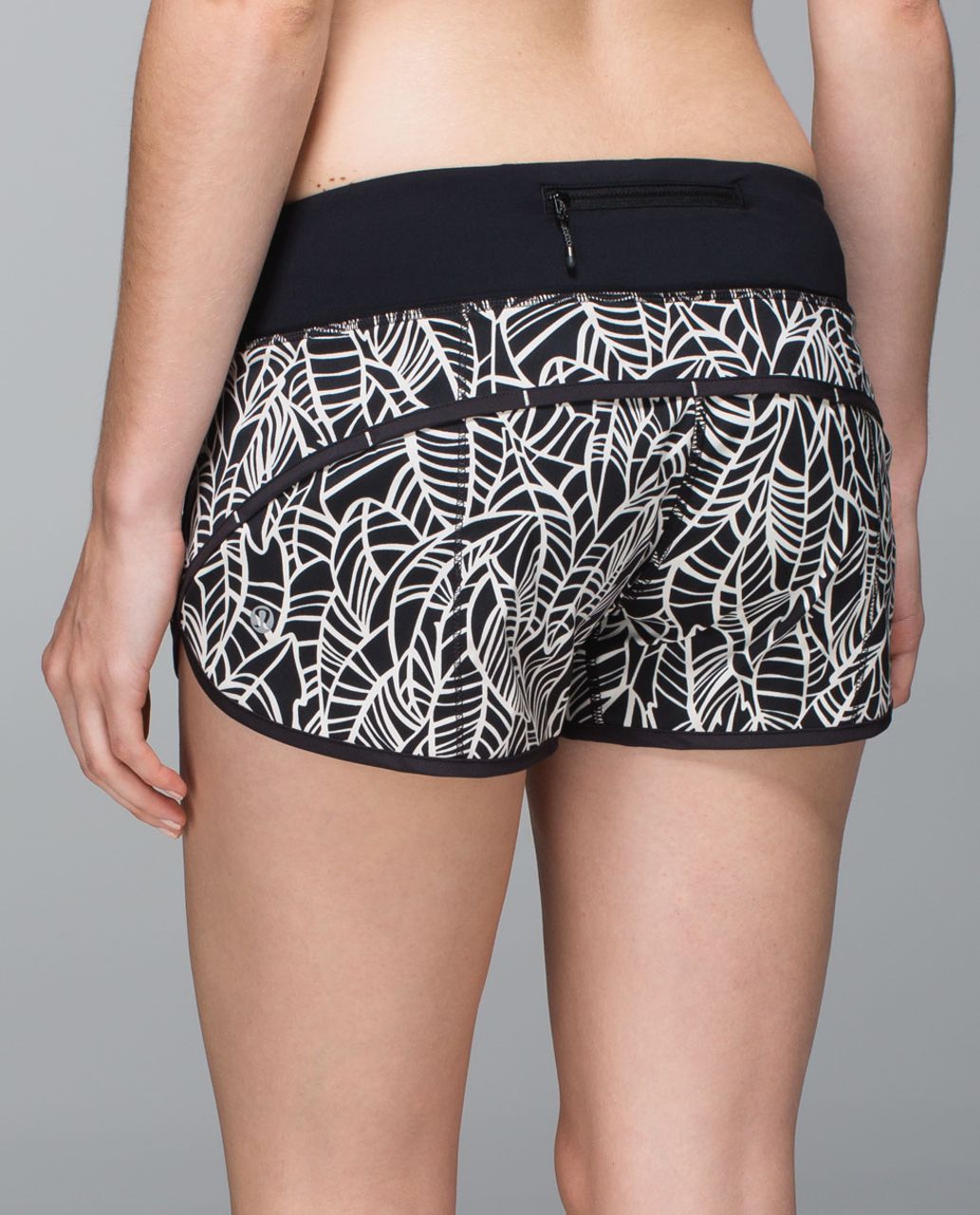 Lululemon Run:  Speed Short *2-way Stretch - Pretty Palm Black Angel Wing / Black