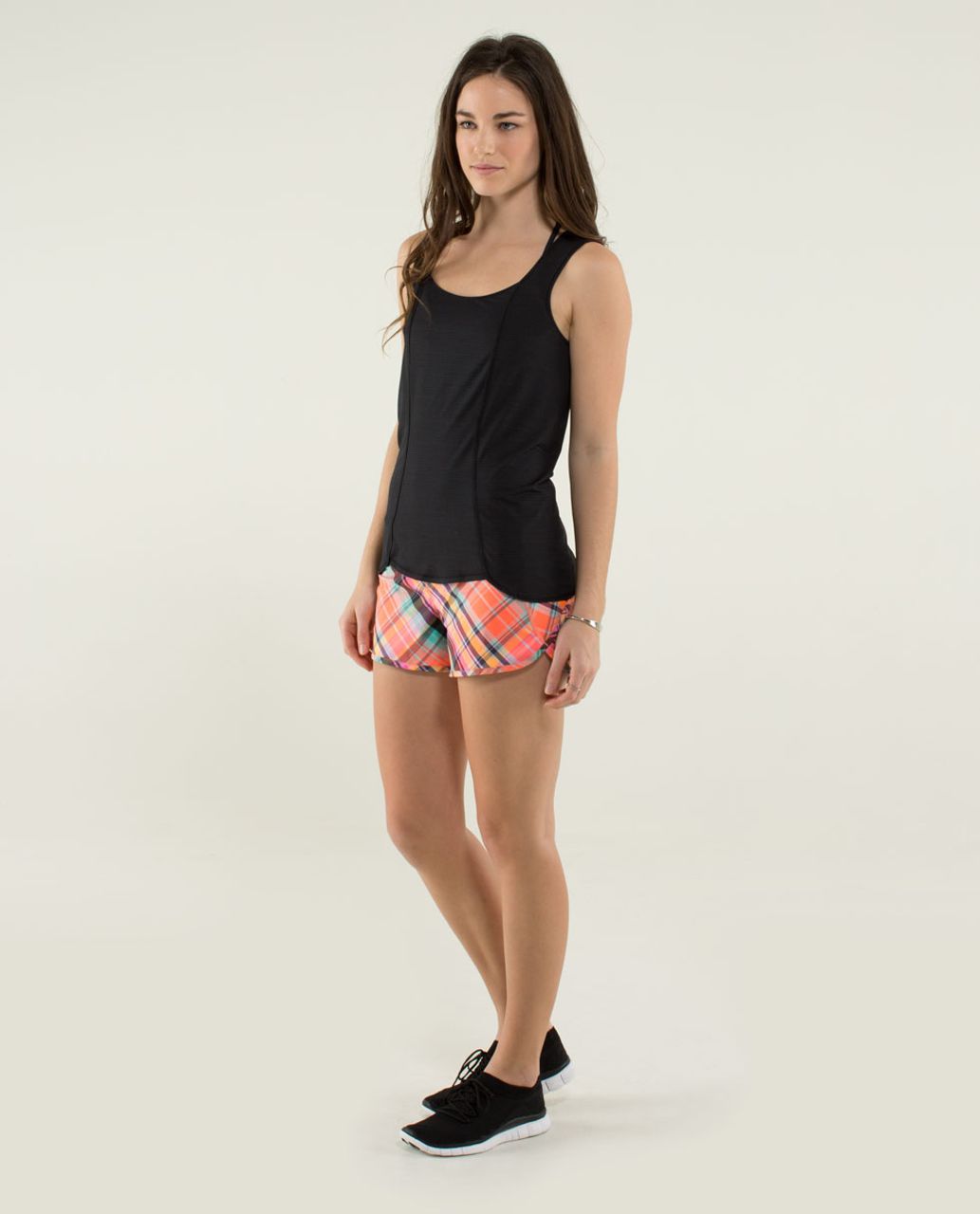 Lululemon Run:  Speed Short *2-way Stretch - Rad Plaid Very Light Flare Reflective / Very Light Flare