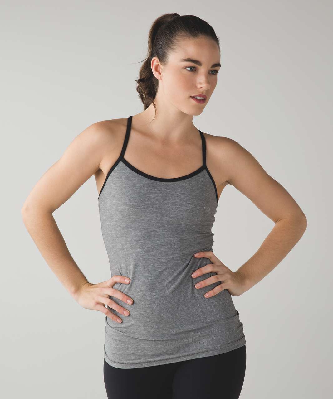 Lululemon Power Y Tank Luon - Heathered Slate / Black