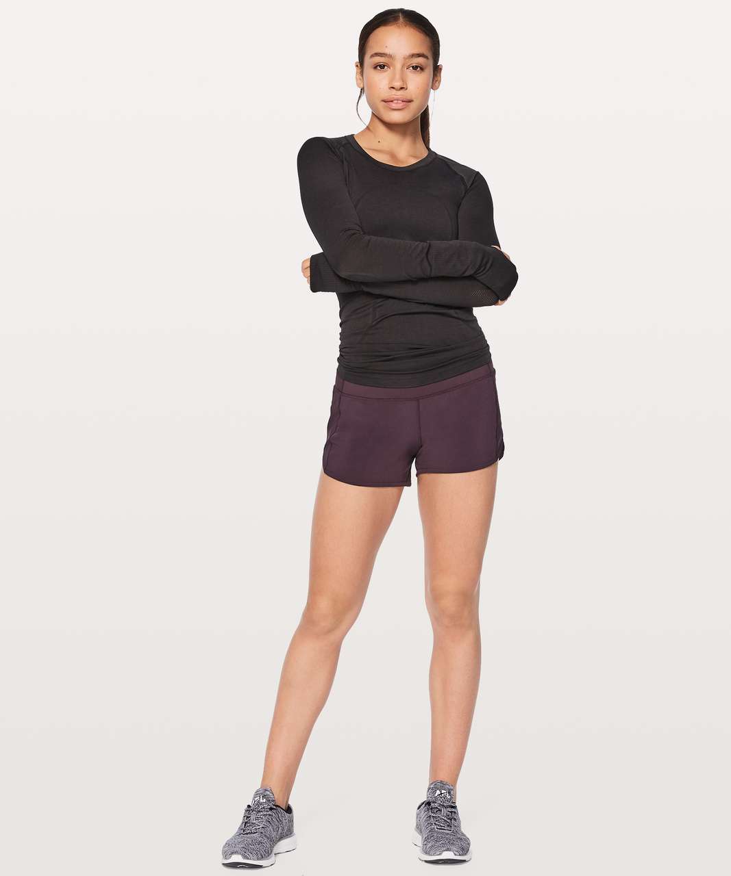 Lululemon Speed Up Short (Long) 4" - Black Cherry