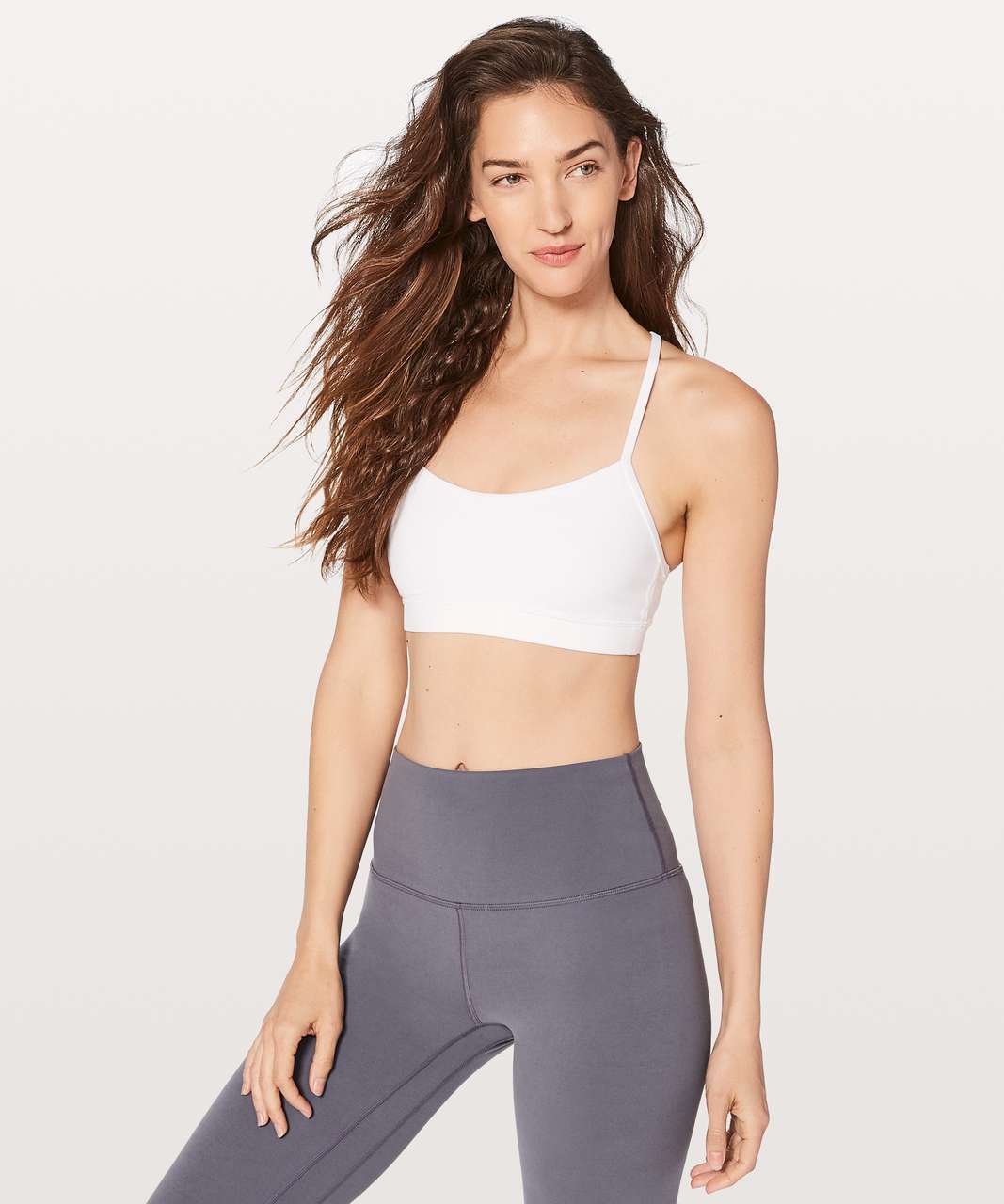 Lululemon Flow Y Bra *Nulu - White - lulu fanatics