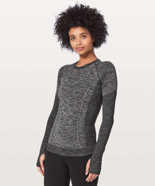 Lululemon Swiftly Wool Pullover - Black Cherry / White - lulu fanatics