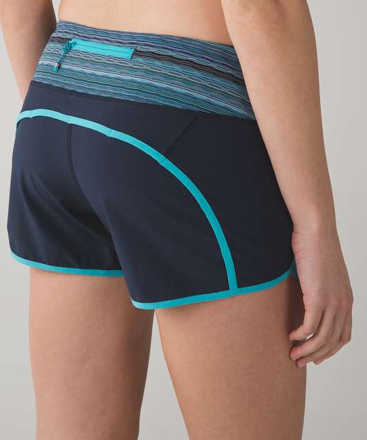 Lululemon Run Times Inversion Shorts Black Blue Orange Pink Stripe 8 - $35  - From Stephanie