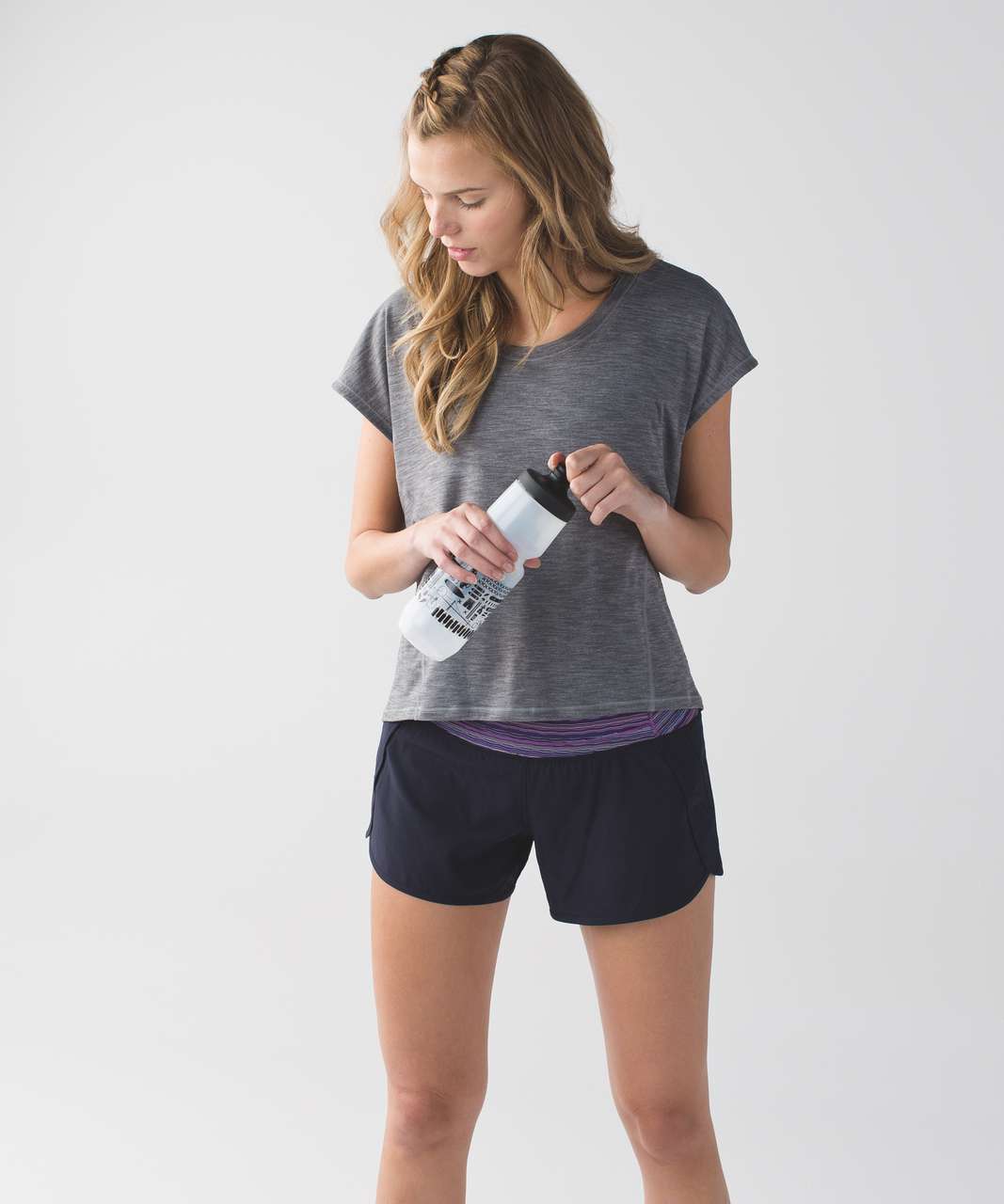 Lululemon Run Times Short 4-way Stretch 4" - Naval Blue / Space Dye Twist Ultra Violet Multi / Ultra Violet