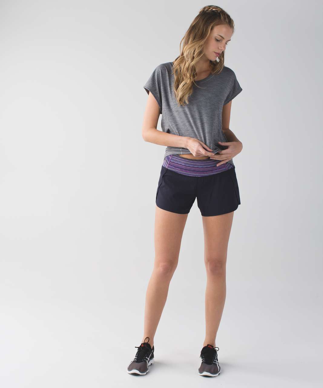 Lululemon Run Times Short 4-way Stretch 4" - Naval Blue / Space Dye Twist Ultra Violet Multi / Ultra Violet