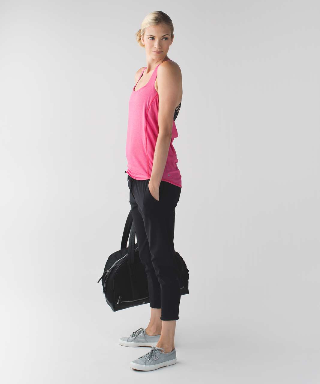 Lululemon Wild Tank - Heathered Bon Bon / Butterfly Texture Mink Berry Black