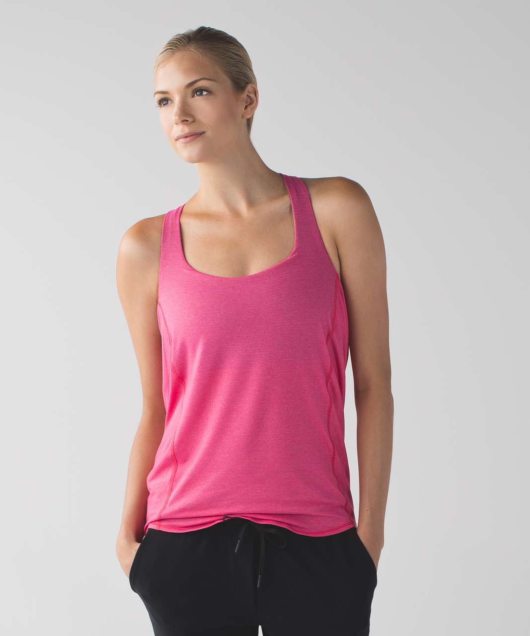 Lululemon Wild Tank - Heathered Bon Bon / Butterfly Texture Mink Berry Black