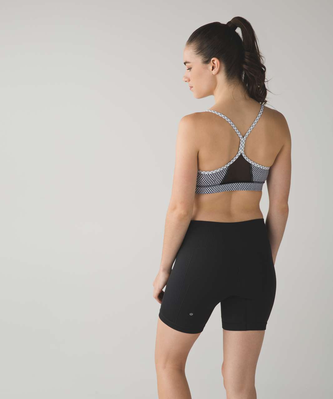 Lululemon Flow Y Bra IV - Mish Mesh White Black / Millie Mesh White Black / Dottie Eyelet White Black