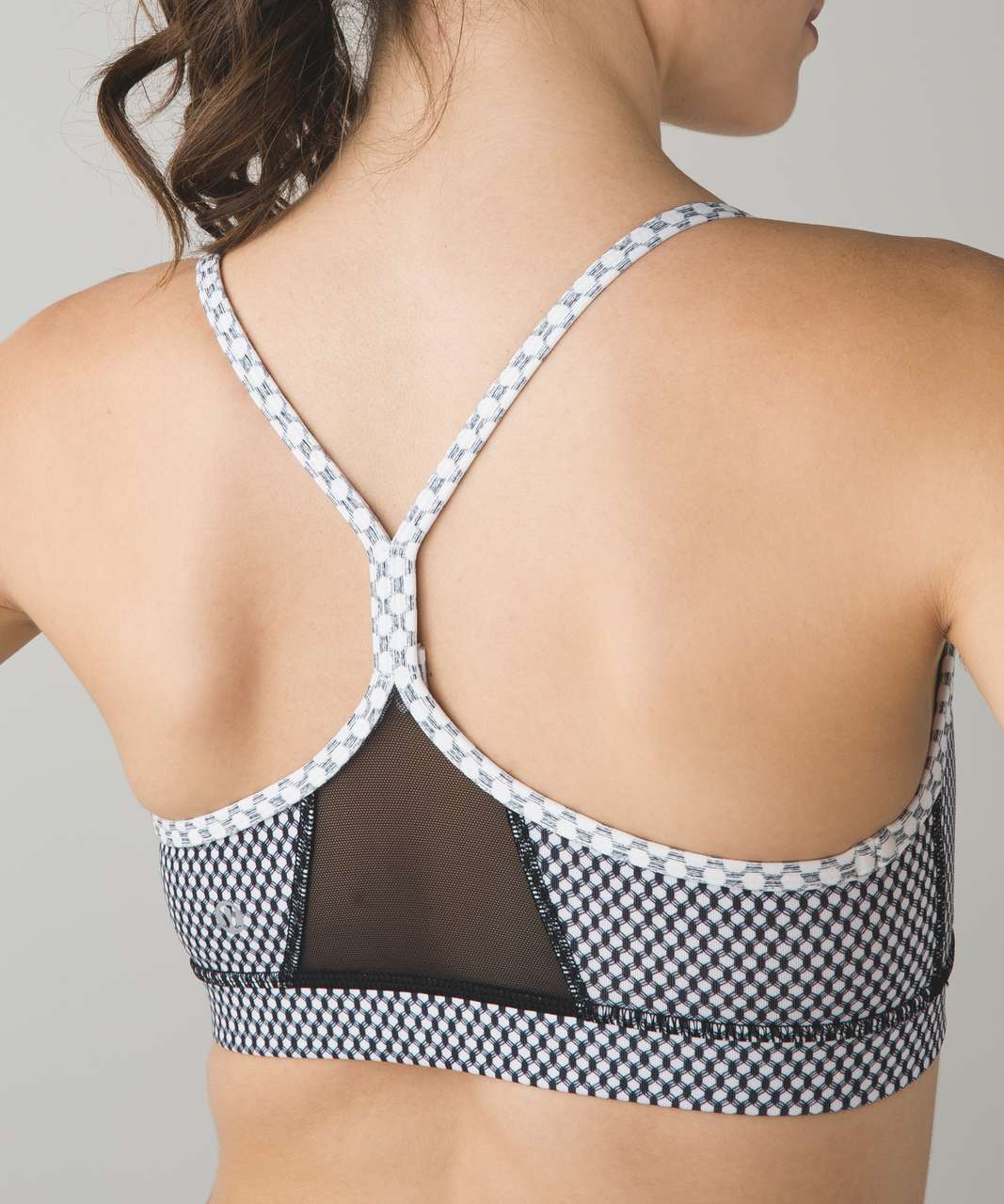 Lululemon Flow Y Bra IV - Mish Mesh White Black / Millie Mesh White Black / Dottie Eyelet White Black