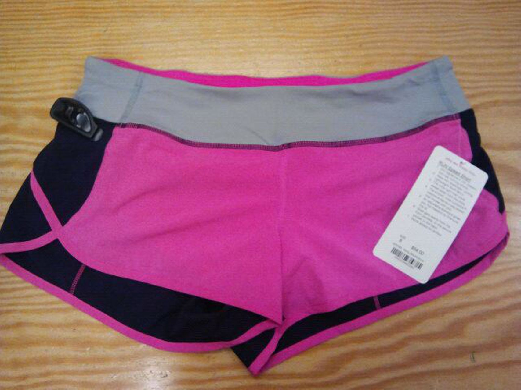 Lululemon Run:  Speed Short - Raspberry Glo Light / Black Swan / Silver Slate