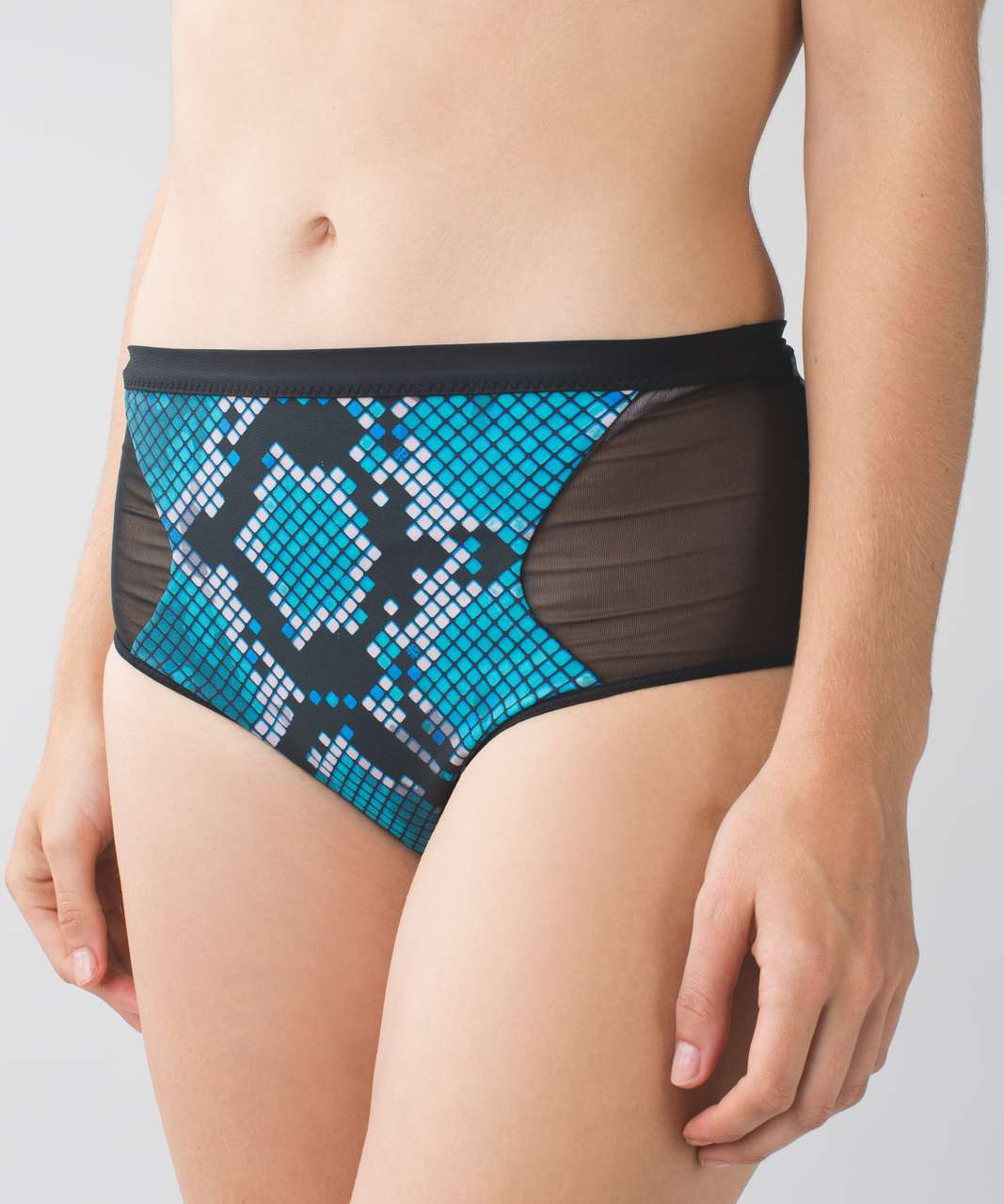 Lululemon Water: Salty Swim High Waist - Biggie Ziggy Snake Black Sapphire Blue / Black