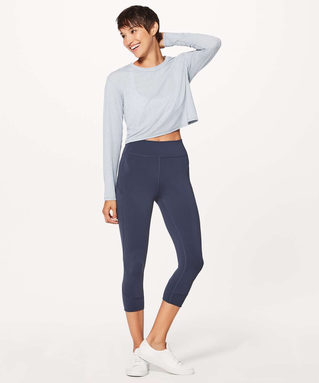 Lululemon Pushing Limits Long Sleeve Crop Top Size 10,12