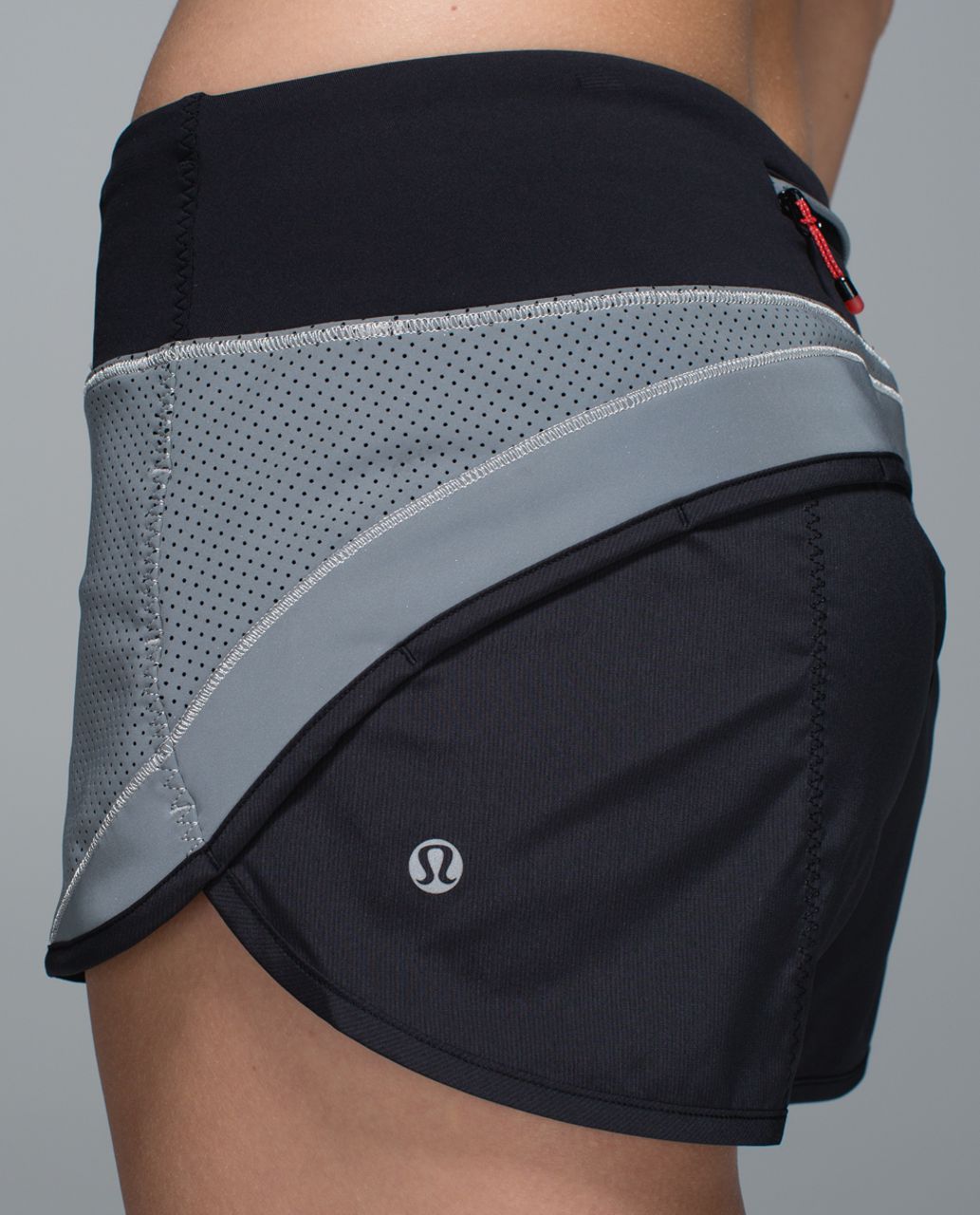 Lululemon Run:  Speed Short *Reflective - Silver / Black