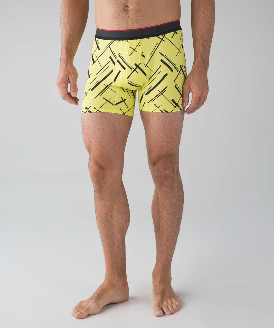 Lululemon No Boxer Boxer *5.5" - Fastgrid Deep Coal Sunlight Yellow