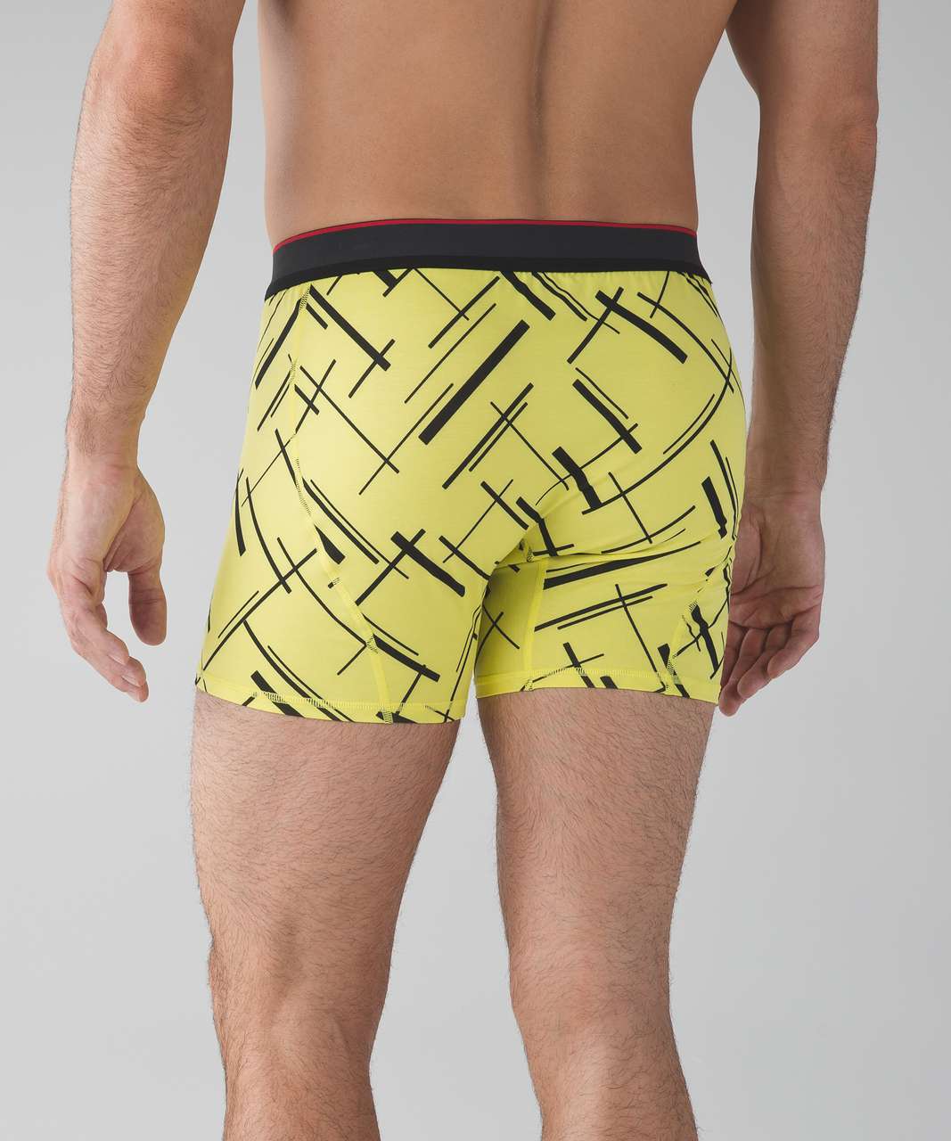 Lululemon No Boxer Boxer *5.5" - Fastgrid Deep Coal Sunlight Yellow