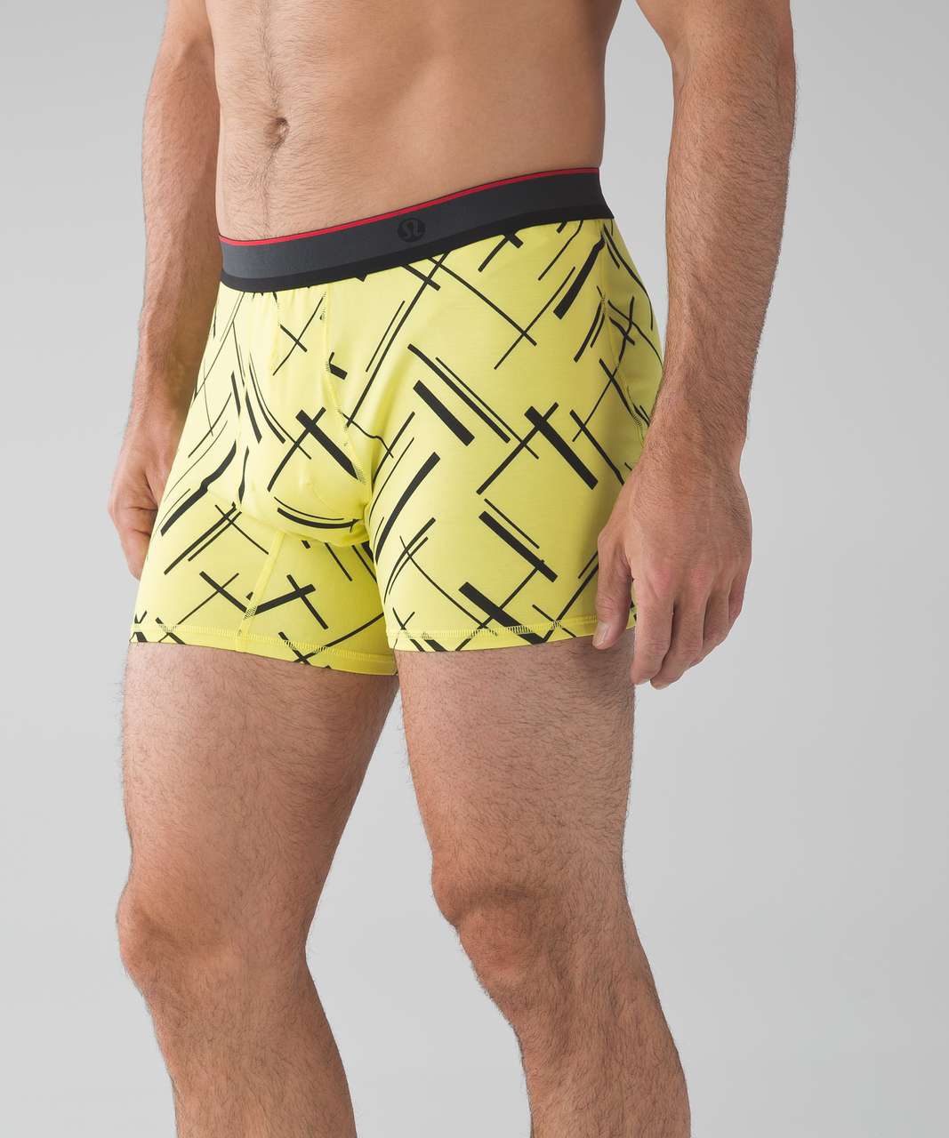 Lululemon No Boxer Boxer *5.5" - Fastgrid Deep Coal Sunlight Yellow