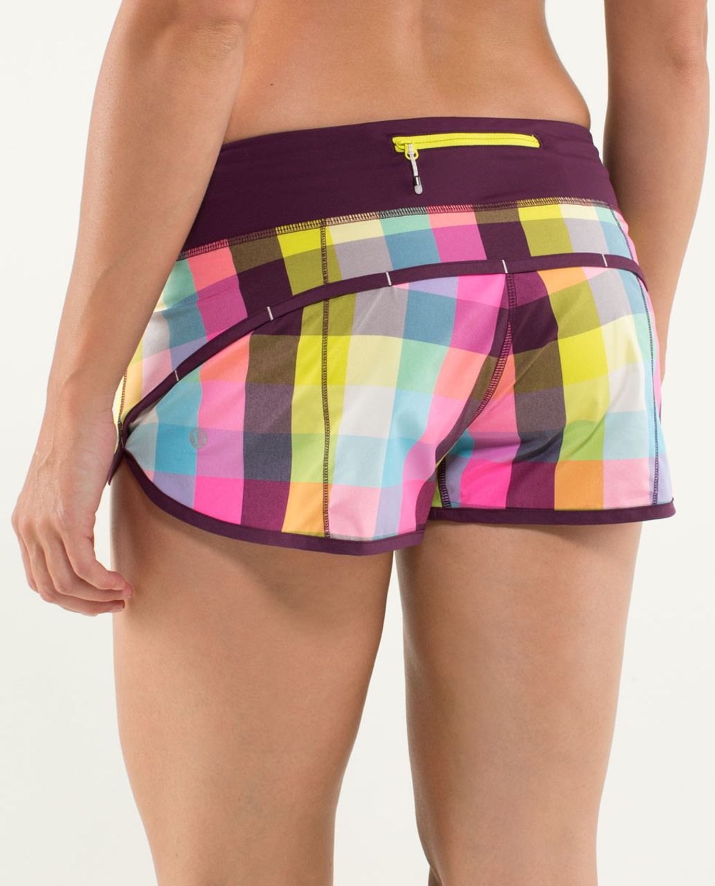 Lululemon Speed Short Senortia Plaid Green Pink Women's Size 2 in 2023