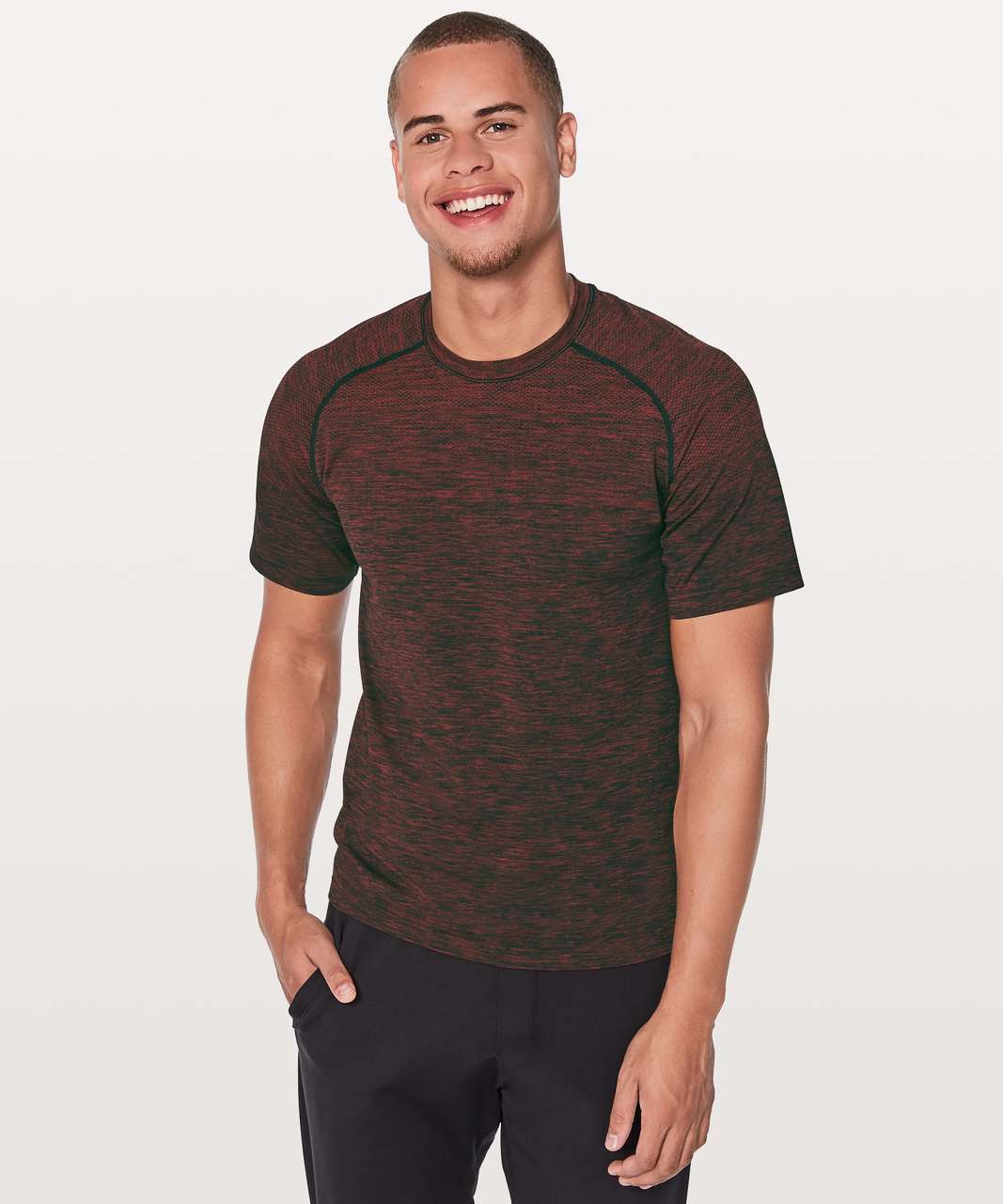 Lululemon Metal Vent Tech Short Sleeve - Oxblood / Black