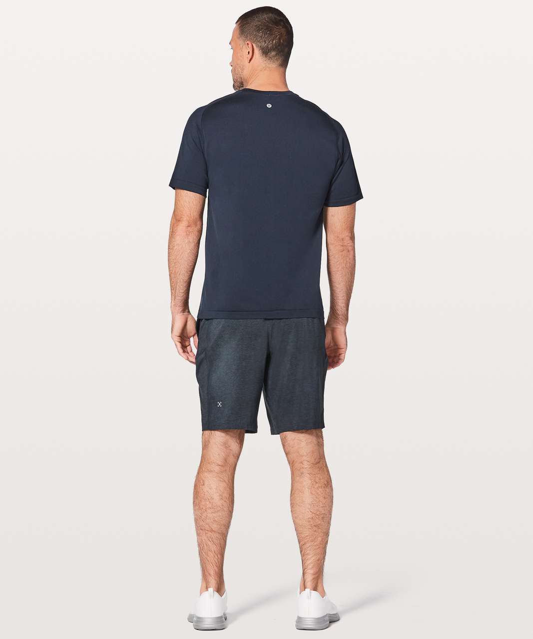 Lululemon Pace Breaker Short *9" - Heathered Texture Printed Iron Blue True Navy