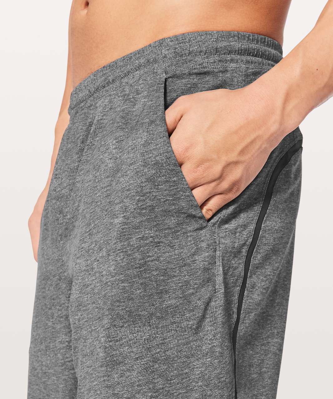 Lululemon - Pace Breaker Short Linerless 9 - Heathered Texture Printed  Mercury Deep Coal - $58.00